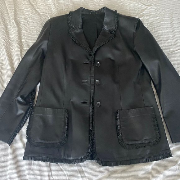 Vintage Leather Jacket black size Medium - Picture 1 of 3